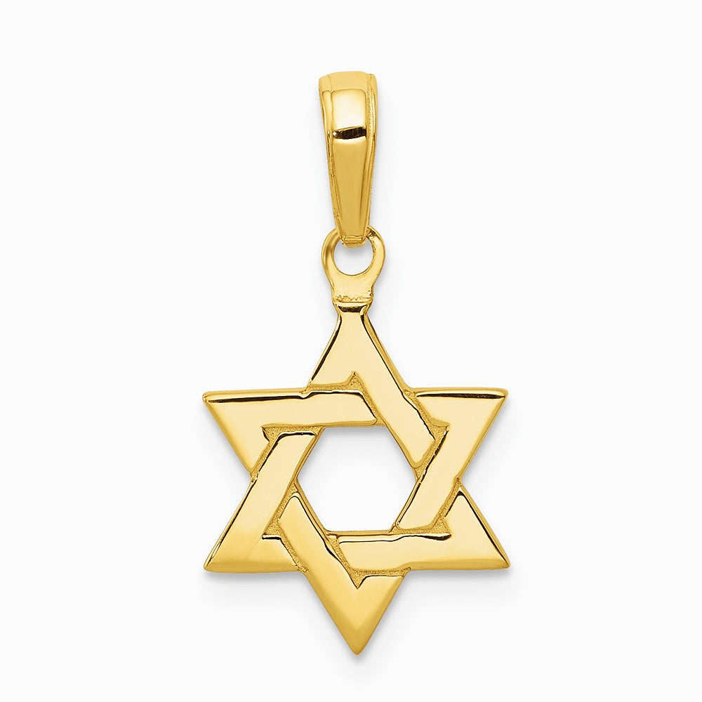 10K / 14K Yellow Gold Polished Star of David Pendant - Product Photo