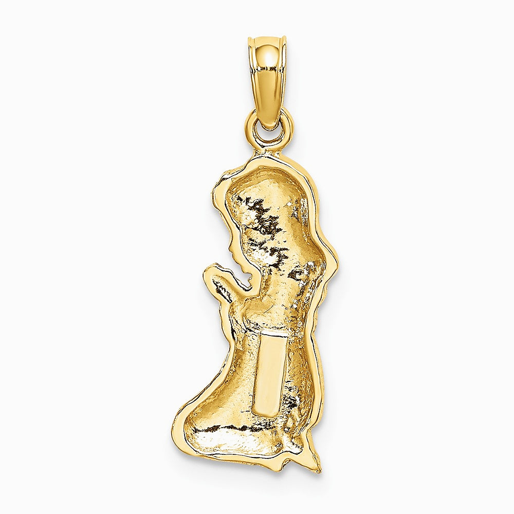 10K / 14K Yellow Gold Praying Girl Charm - Product Photo
