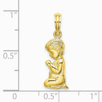 10K / 14K Yellow Gold Praying Boy Charm - Product Photo