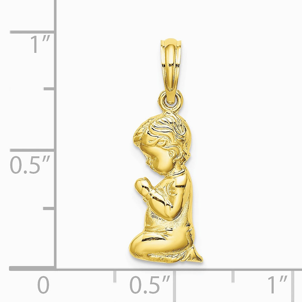 10K / 14K Yellow Gold Praying Boy Charm - Product Photo