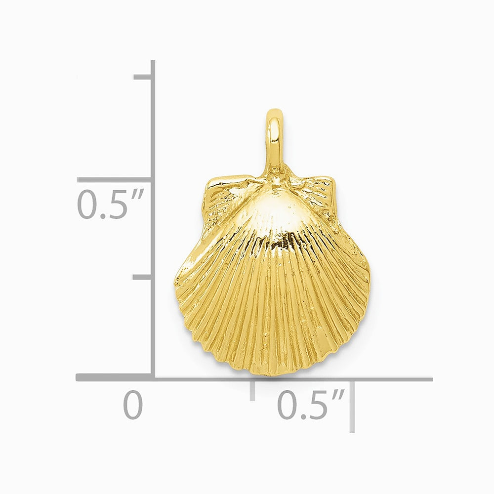 10K / 14K Yellow Gold Seashell Pendant - Product Photo