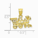 10K / 14K Yellow Gold 3-D Locomotive Pendant - Product Photo