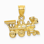 10K / 14K Yellow Gold 3-D Locomotive Pendant - Product Photo
