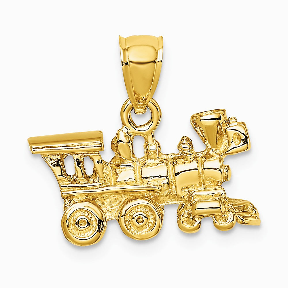 10K / 14K Yellow Gold 3-D Locomotive Pendant - Product Photo