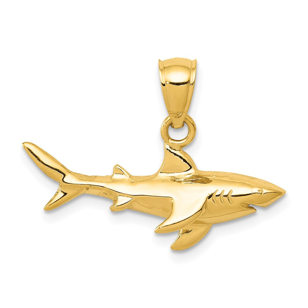 10K / 14K Yellow Gold Shark Pendant