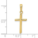 10K / 14K Yellow Gold Polished Cross Pendant - Product Photo