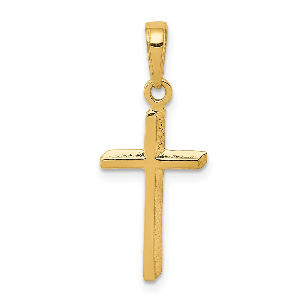 10K / 14K Yellow Gold Polished Cross Pendant - Product Photo