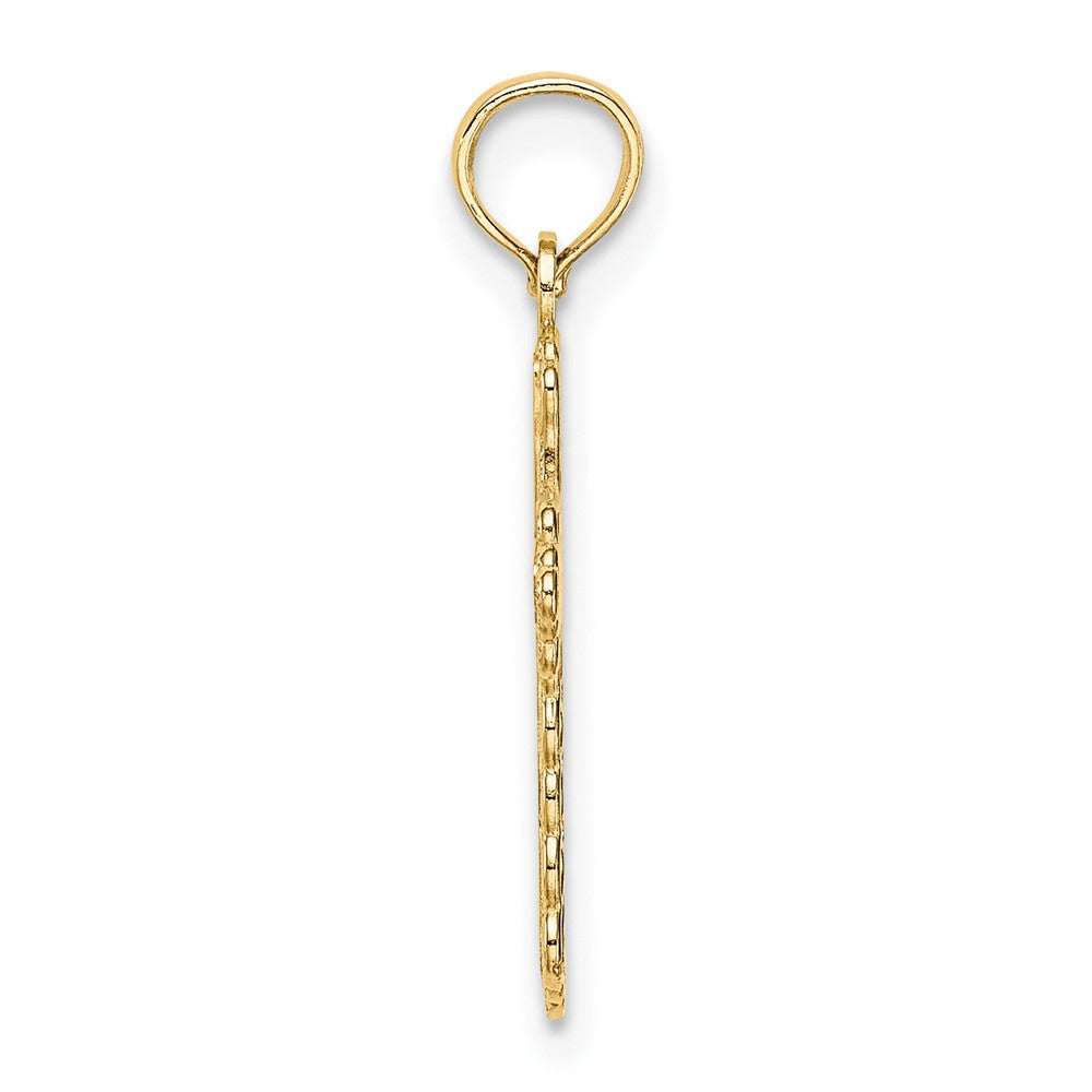10K / 14K Yellow Gold Budded Cross Charm - Product Photo