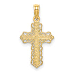 10K / 14K Yellow Gold Budded Cross Charm - Product Photo