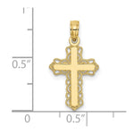 10K / 14K Yellow Gold Budded Cross Charm - Product Photo