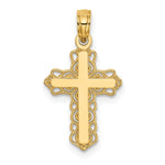 10K / 14K Yellow Gold Budded Cross Charm - Product Photo