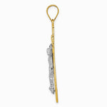 10K / 14K Two-tone INRI Crucifix Pendant - Product Photo