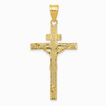 10K / 14K Two-tone INRI Crucifix Pendant - Product Photo