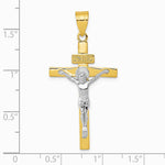10K / 14K Two-tone INRI Crucifix Pendant - Product Photo