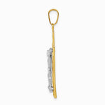 10K / 14K Two-tone Diamond-cut Crucifix Pendant - Product Photo