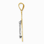 10K / 14K Two-tone Diamond-cut Crucifix Charm - Product Photo