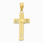 10K / 14K Two-tone Diamond-cut Crucifix Charm - Product Photo