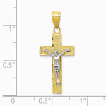 10K / 14K Two-tone Diamond-cut Crucifix Charm - Product Photo