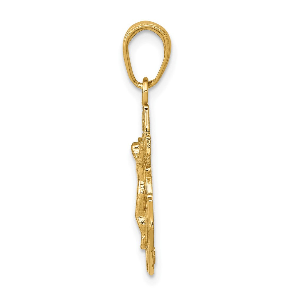 10K / 14K Yellow Gold Mariners Crucifix Pendant - Product Photo
