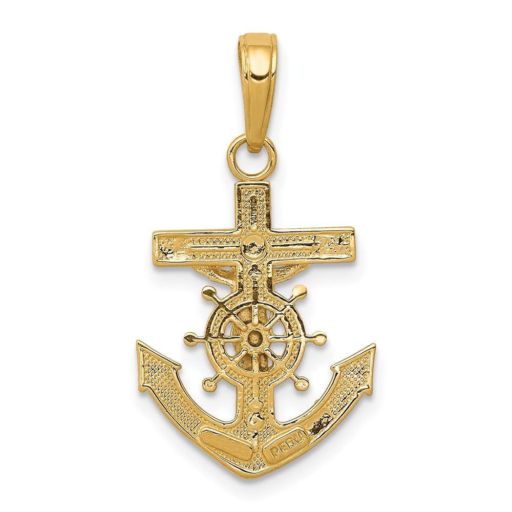 10K / 14K Yellow Gold Mariners Crucifix Pendant - Product Photo
