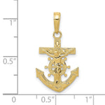 10K / 14K Yellow Gold Mariners Crucifix Pendant - Product Photo