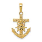 10K / 14K Yellow Gold Mariners Crucifix Pendant - Product Photo