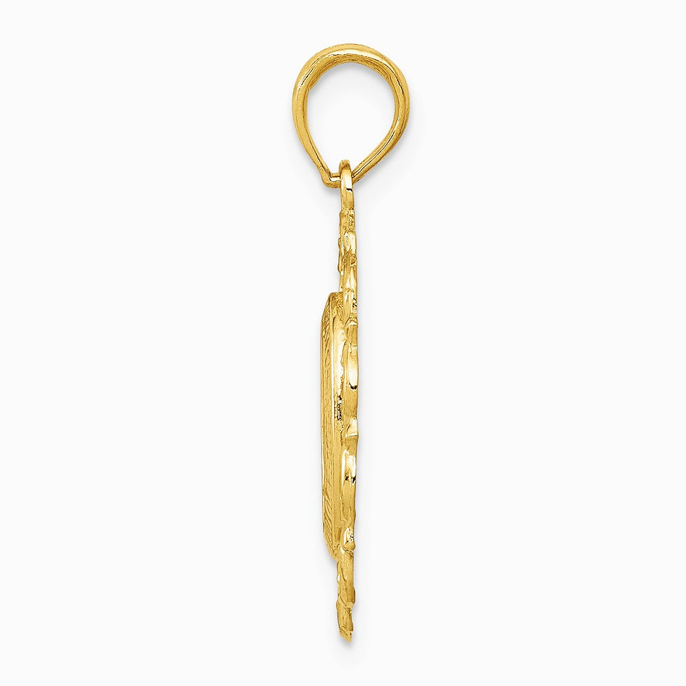 10K Yellow Gold Oval Miraculous Medal Pendant - Product Photo