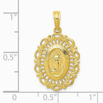 10K Yellow Gold Oval Miraculous Medal Pendant - Product Photo