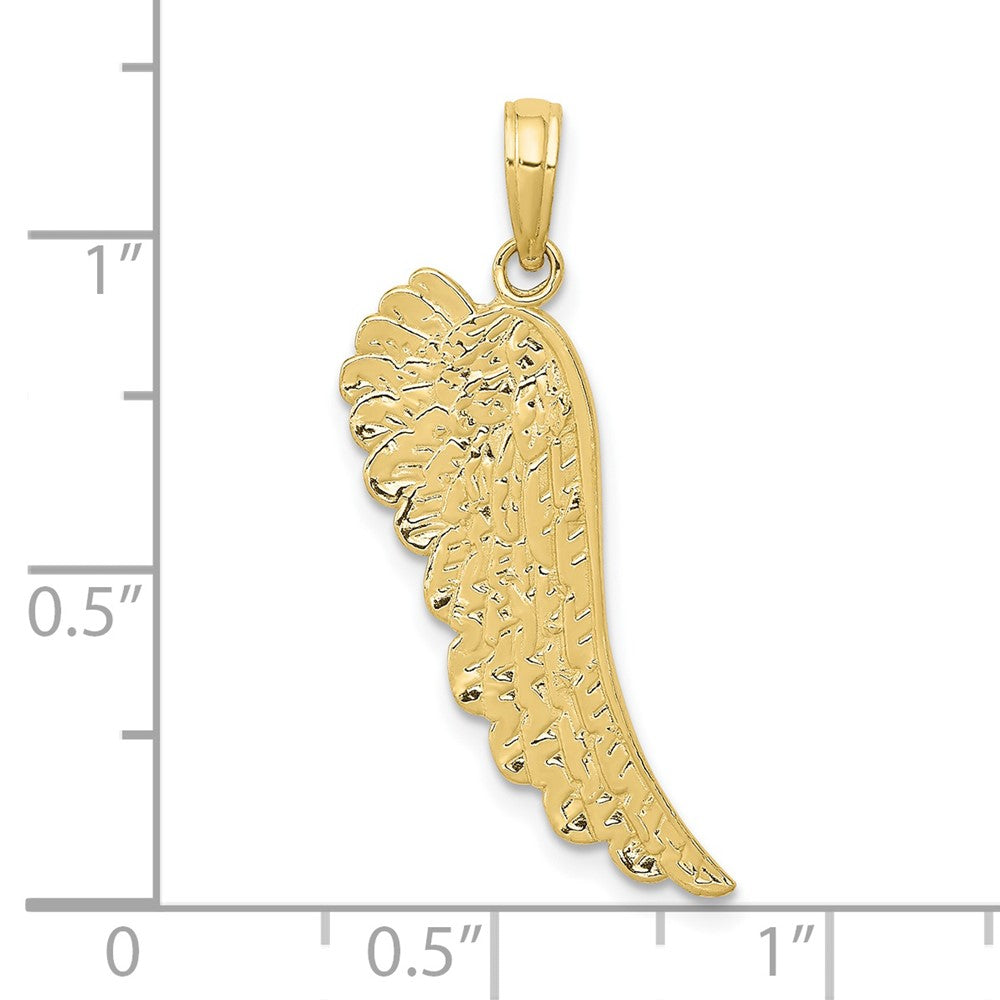 10K / 14K Yellow Gold Angel Wing Pendant - Product Photo
