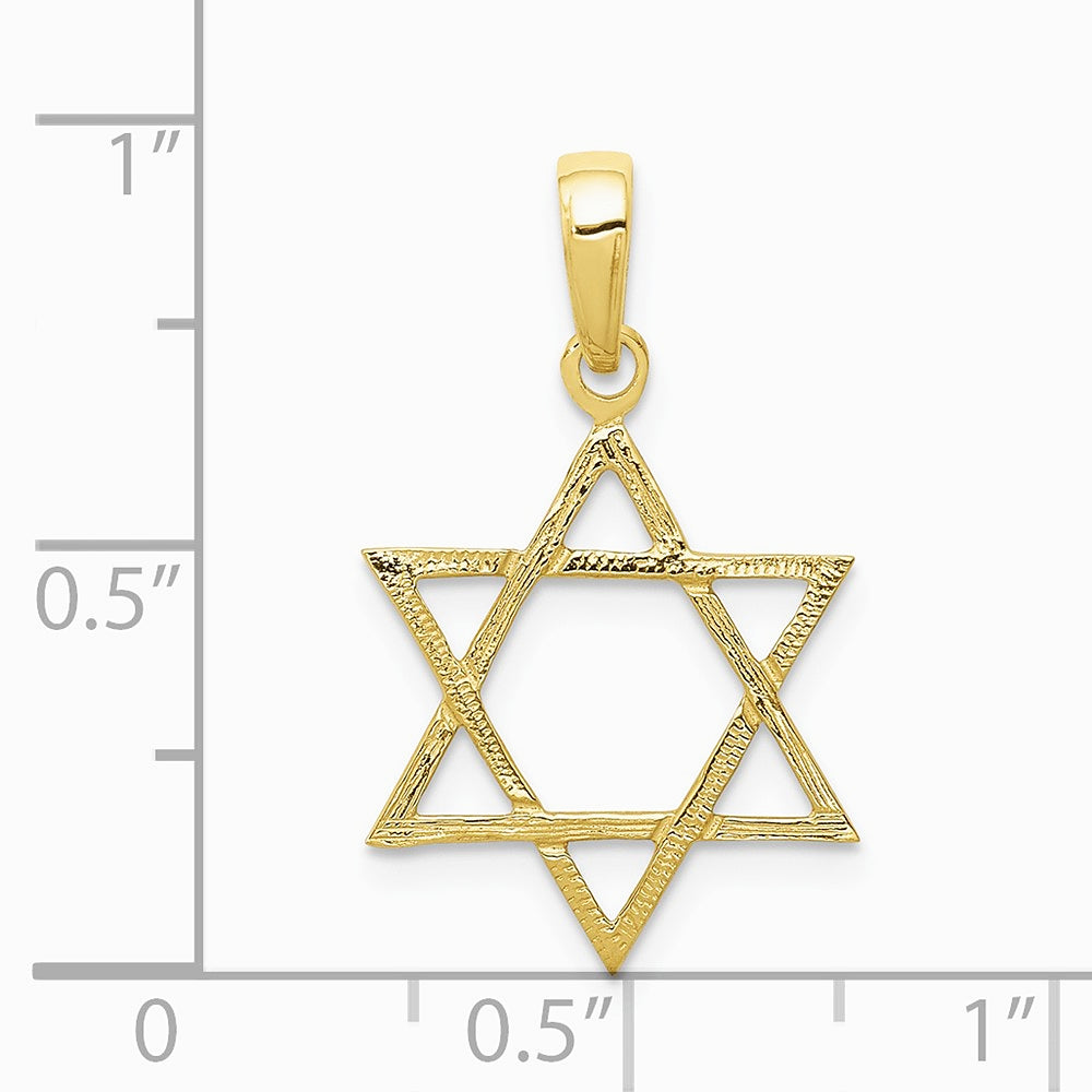 10K / 14K Yellow Gold Star of David Pendant - Product Photo