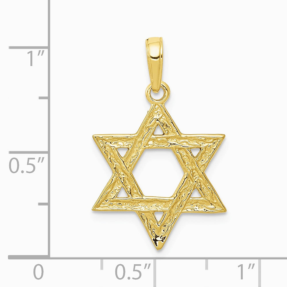 10K / 14K Yellow Gold Star of David Pendant - Product Photo