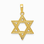 10K / 14K Yellow Gold Star of David Pendant - Product Photo