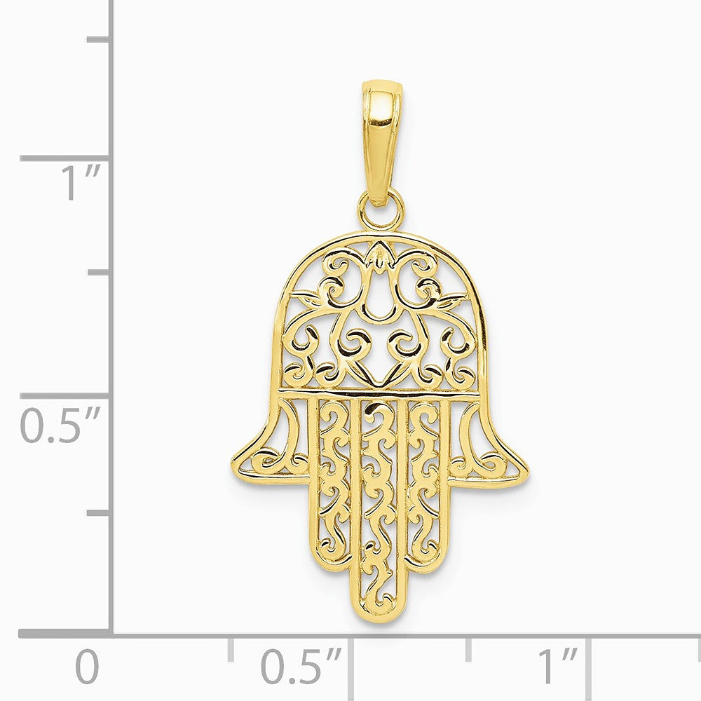 10K / 14K Yellow Gold Chamseh Pendant - Product Photo