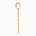 10K / 14K Yellow Gold Textured I LOVE YOU Pendant - Product Photo