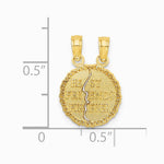 10K / 14K Yellow Gold BEST FRIENDS FOREVER Break Apart Pendant - Product Photo