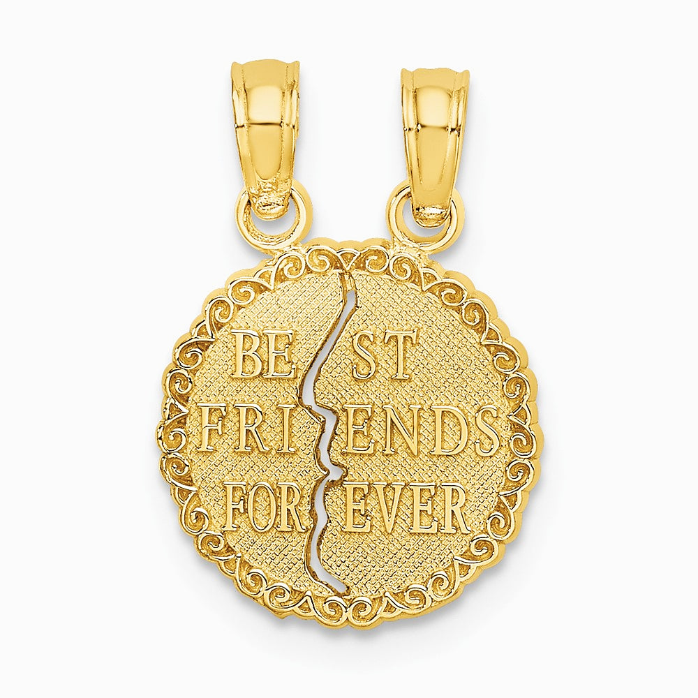 10K / 14K Yellow Gold BEST FRIENDS FOREVER Break Apart Pendant