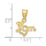 10K MOM With Heart Pendant - Product Photo