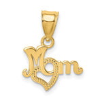 10K MOM With Heart Pendant - Product Photo