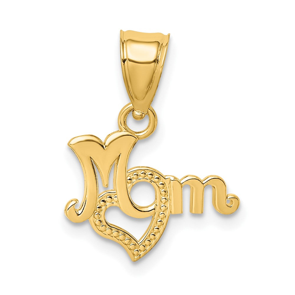 10K MOM With Heart Pendant - Product Photo