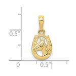 10K / 14K Yellow Gold Horse Head in Horseshoe Pendant - Product Photo