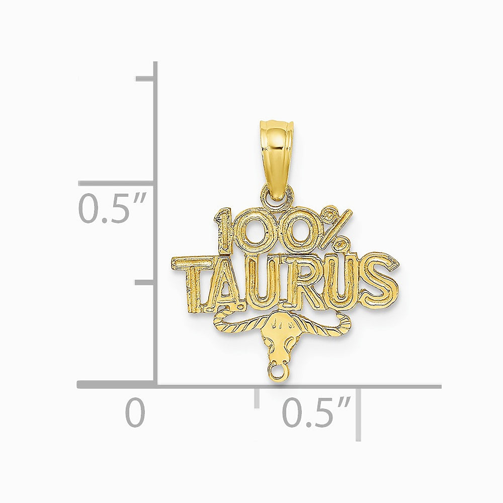 10K / 14K Yellow Gold 100% TAURUS Zodiac Charm - Product Photo