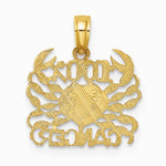 10K / 14K Yellow Gold 100% CANCER Zodiac Charm - Product Photo