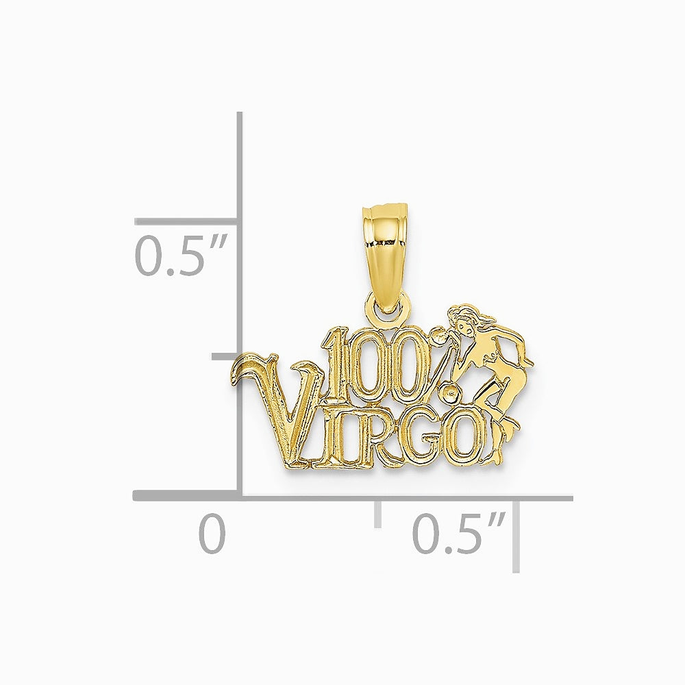 10K / 14K Yellow Gold 100% VIRGO Zodiac Charm - Product Photo
