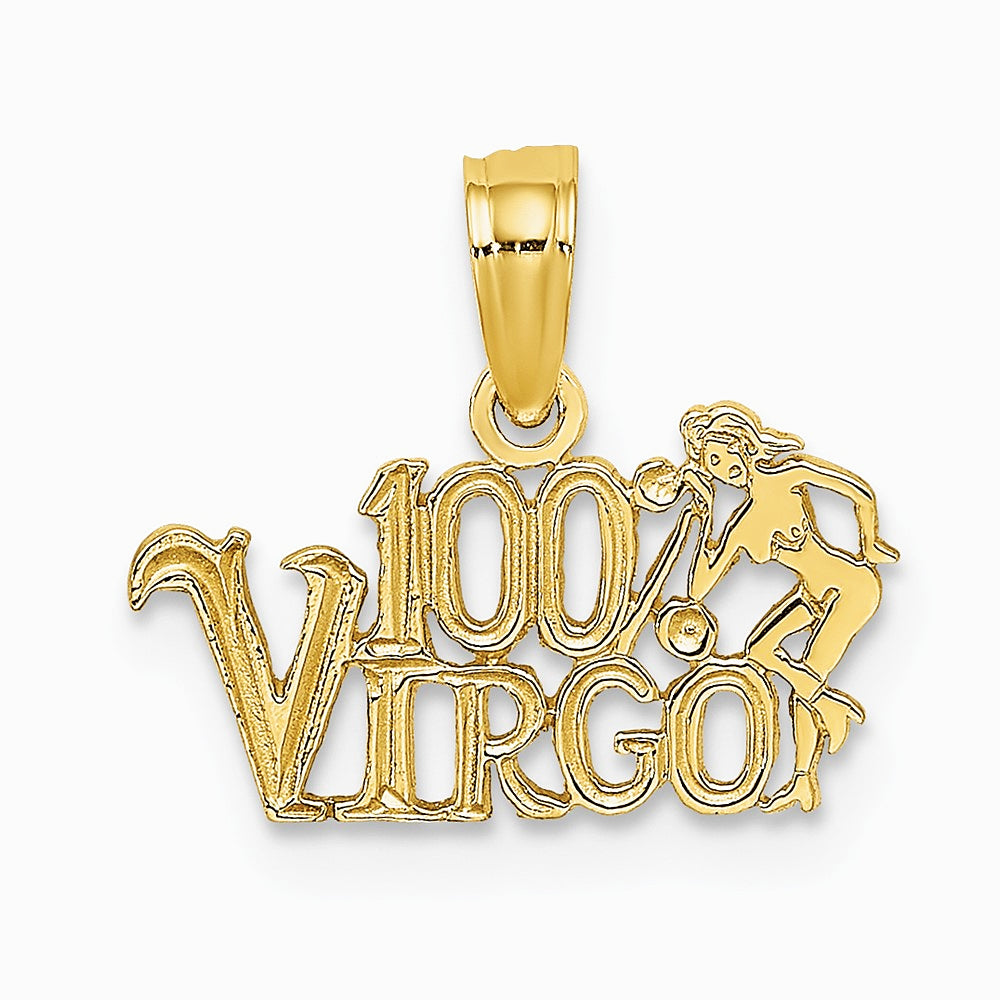10K / 14K Yellow Gold 100% VIRGO Zodiac Charm - Product Photo