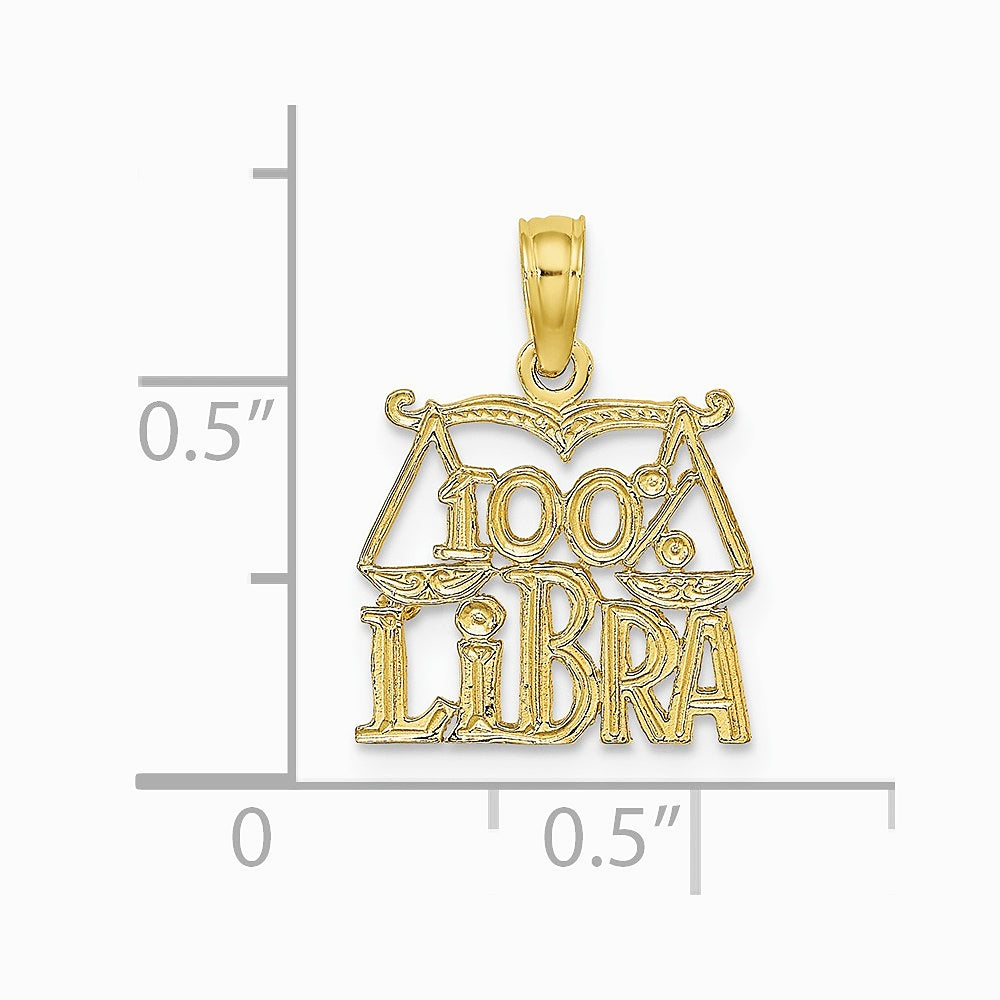 10K / 14K Yellow Gold 100% LIBRA Zodiac Charm - Product Photo