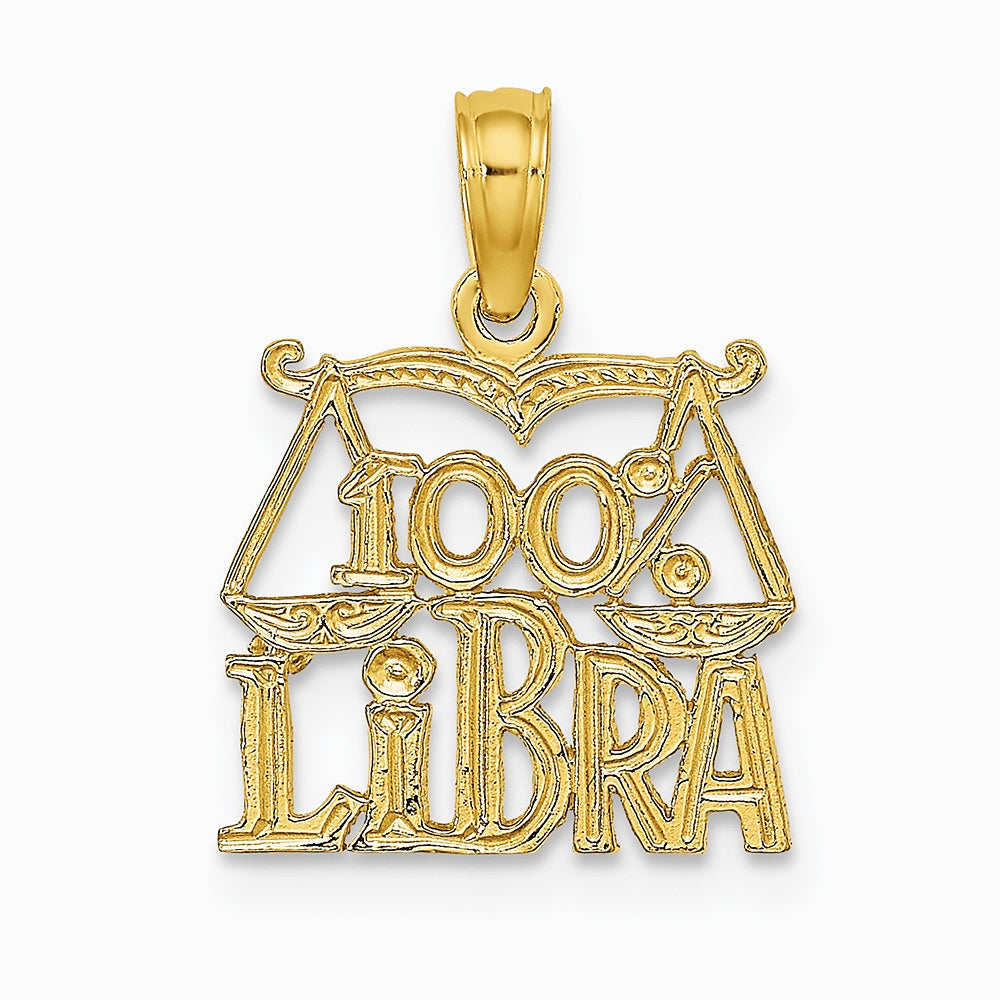 10K / 14K Yellow Gold 100% LIBRA Zodiac Charm - Product Photo
