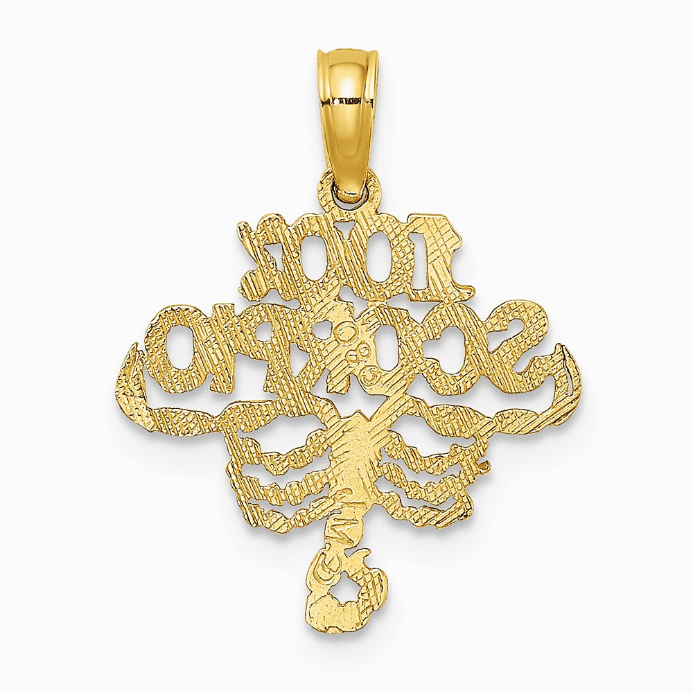 10K / 14K Yellow Gold 100% SCORPIO Zodiac Charm - Product Photo