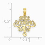 10K / 14K Yellow Gold 100% SCORPIO Zodiac Charm - Product Photo