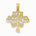10K / 14K Yellow Gold 100% SCORPIO Zodiac Charm - Product Photo