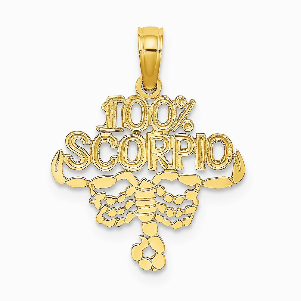 10K / 14K Yellow Gold 100% SCORPIO Zodiac Charm - Product Photo